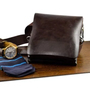 Brown Leather Wallet, Watch And Blue Tie For men